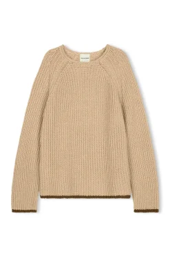 Zulu & Zephyr Sand Contrast Rib Knit Jumper Sale