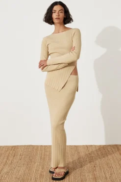 Zulu & Zephyr Sand Rib Knit Skirt Online