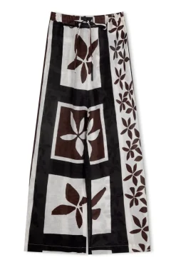 Zulu & Zephyr Sarong Flower Linen Pant Fashion