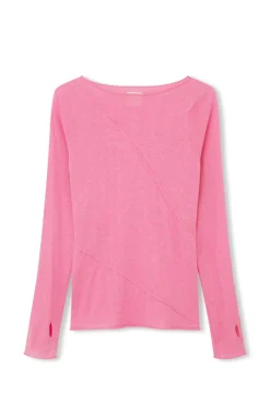 Zulu & Zephyr Sea Pink Panelled Knit Top Outlet