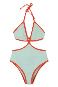 Zulu & Zephyr Seaglass Rib Contrast One Piece Flash Sale