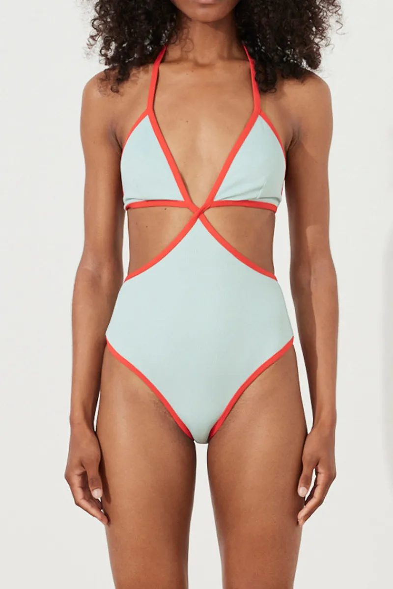 Zulu & Zephyr Seaglass Rib Contrast One Piece Flash Sale