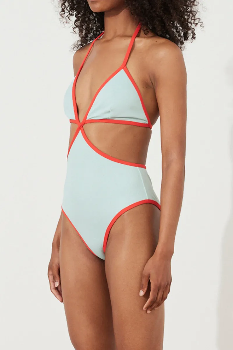 Zulu & Zephyr Seaglass Rib Contrast One Piece Flash Sale