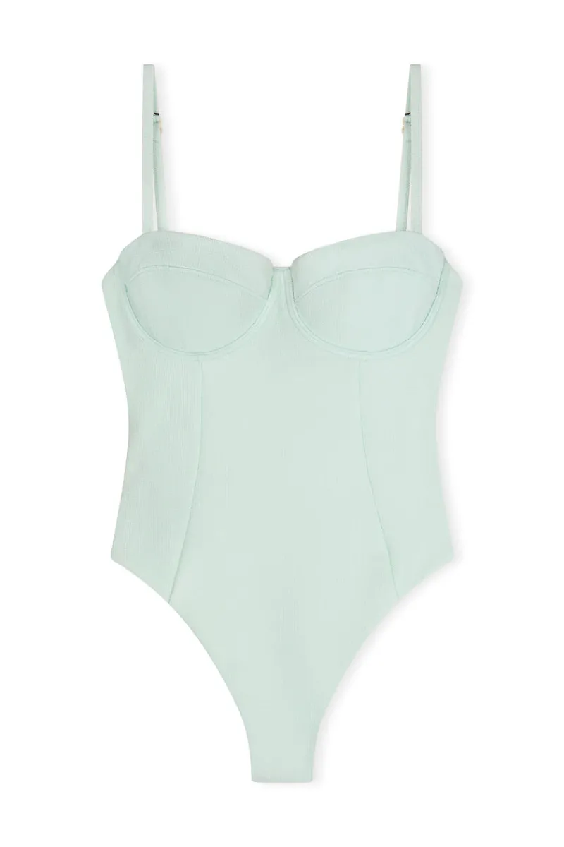 Zulu & Zephyr Seaglass Textured Balconette One Piece Hot