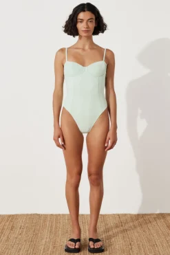 Zulu & Zephyr Seaglass Textured Balconette One Piece Hot