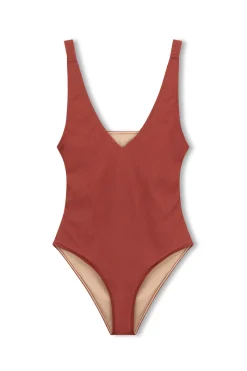 Zulu & Zephyr Signature Bikini One Piece - Earth Red Cheap