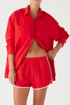 Zulu & Zephyr Signature Eco Nylon Retro Short - Chilli Red Fashion