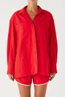 Zulu & Zephyr Signature Eco Nylon Surf Shirt - Chilli Red Best