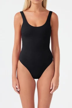 Zulu & Zephyr Signature Scooped Back One Piece - Black Outlet