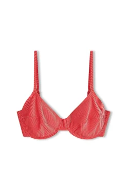 Zulu & Zephyr Signature Stripe Balconette Bra Cup Top - Chilli Red Store
