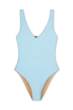 Zulu & Zephyr Signature Stripe Bikini One Piece - Shallow Blue Cheap
