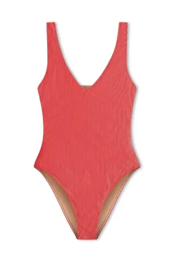 Zulu & Zephyr Signature Stripe Bikini One Piece - Chilli Red Clearance