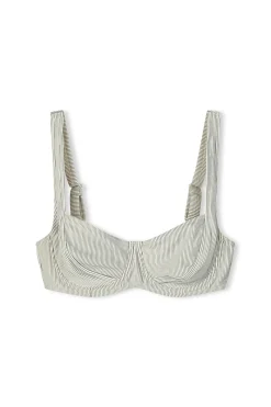 Zulu & Zephyr Signature Stripe Bra Cup Top - Coconut New