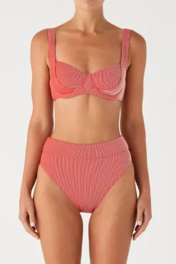 Zulu & Zephyr Signature Stripe Bra Cup - Chilli Red Discount