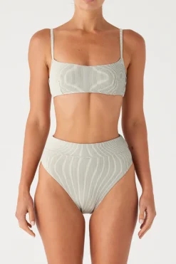 Zulu & Zephyr Signature Stripe Bralette Top - Coconut Best Sale