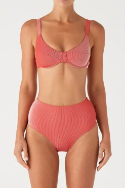 Zulu & Zephyr Signature Stripe High Full Brief - Chilli Red Best Sale