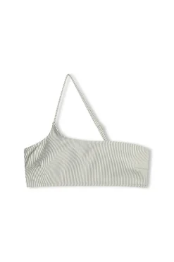 Zulu & Zephyr Signature Stripe One Shoulder Bralette - Coconut Cheap