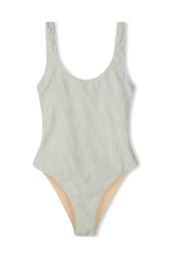 Zulu & Zephyr Signature Stripe Scooped Back One Piece - Coconut Discount