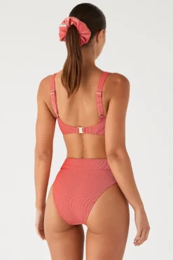 Zulu & Zephyr Signature Stripe Scrunchie - Chilli Red Clearance