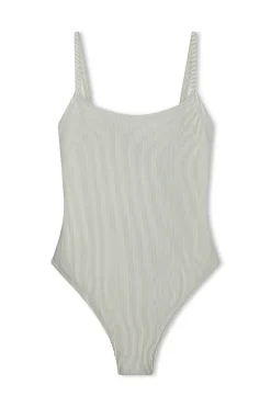 Zulu & Zephyr Signature Stripe Simple One Piece - Coconut Online