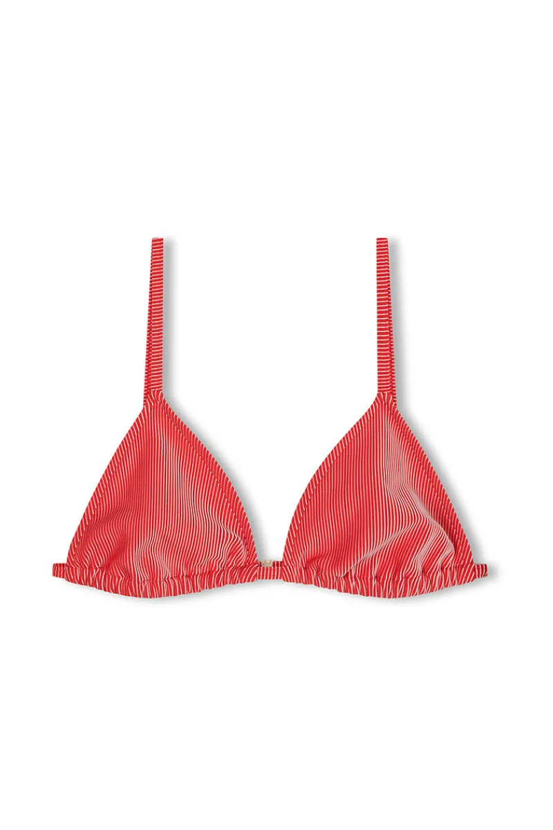 Zulu & Zephyr Signature Stripe Simple Triangle Top - Chilli Red Cheap