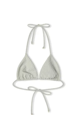 Zulu & Zephyr Signature Stripe Tie Triangle Top - Coconut New