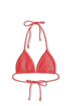 Zulu & Zephyr Signature Stripe Tie Triangle Top - Chilli Red Shop