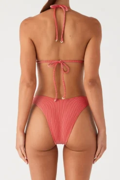 Zulu & Zephyr Signature Stripe Tie Triangle Top - Chilli Red Shop