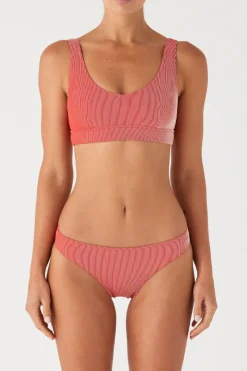 Zulu & Zephyr Signature Stripe Waistband Bralette Top - Chilli Red Best Sale