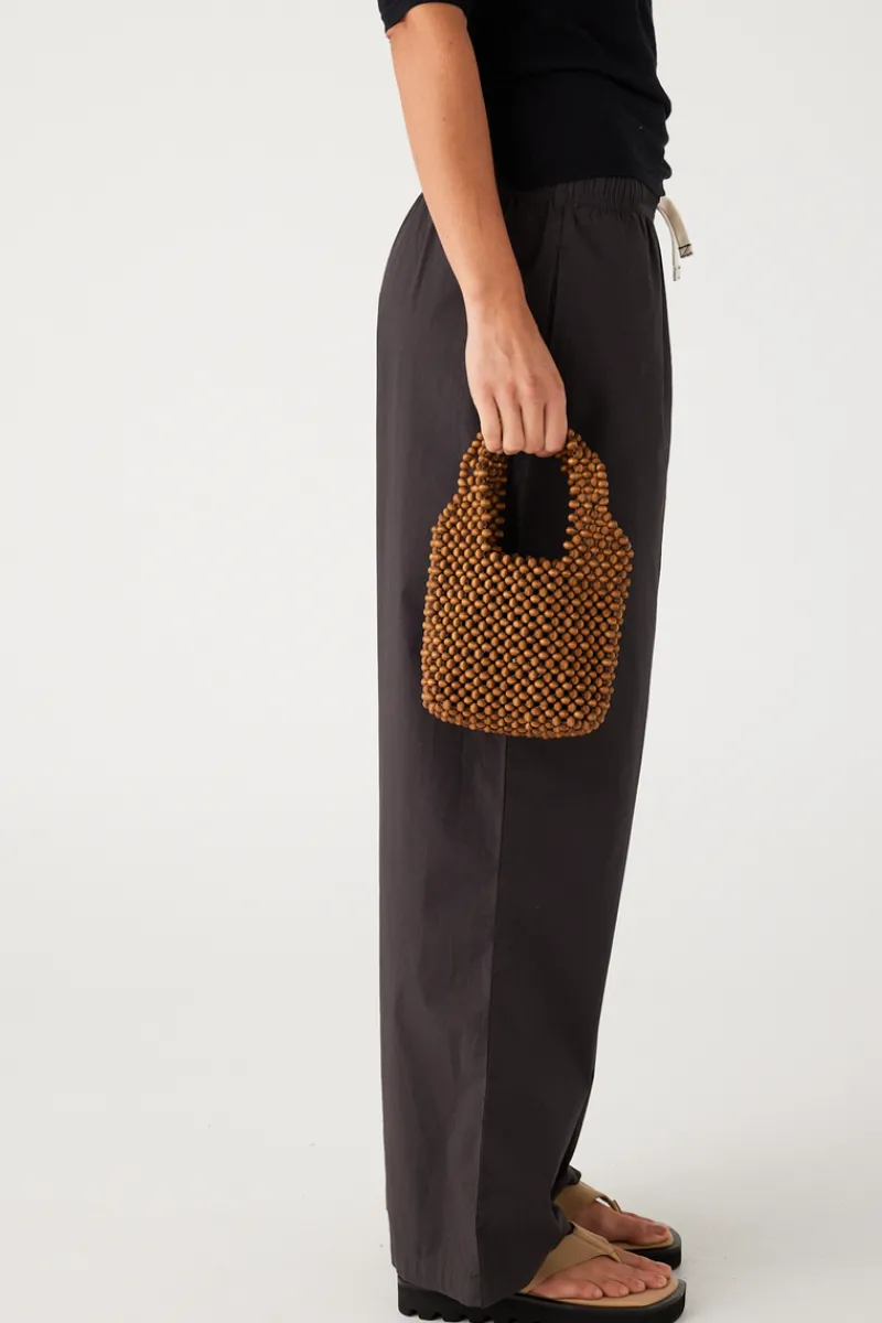 Zulu & Zephyr Small Beaded Bucket Bag - Walnut Sale