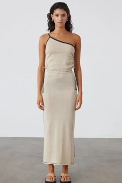 Zulu & Zephyr Stone Contrast Knit Skirt Cheap