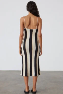 Zulu & Zephyr Stone Stripe Organic Cotton Blend Knit Dress Outlet