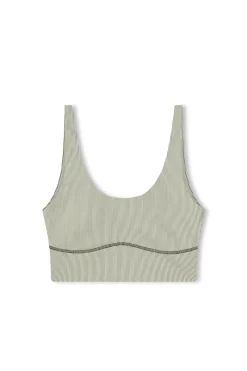 Zulu & Zephyr Stripe Rib Crop Top - Coconut Hot
