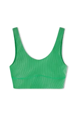Zulu & Zephyr Stripe Rib Crop Top - Parrot Green Best