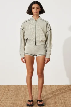 Zulu & Zephyr Stripe Rib Jacket - Coconut Flash Sale