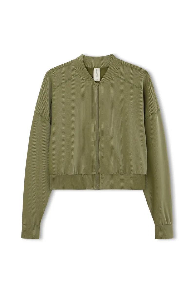Zulu & Zephyr Stripe Rib Jacket - Olive Outlet