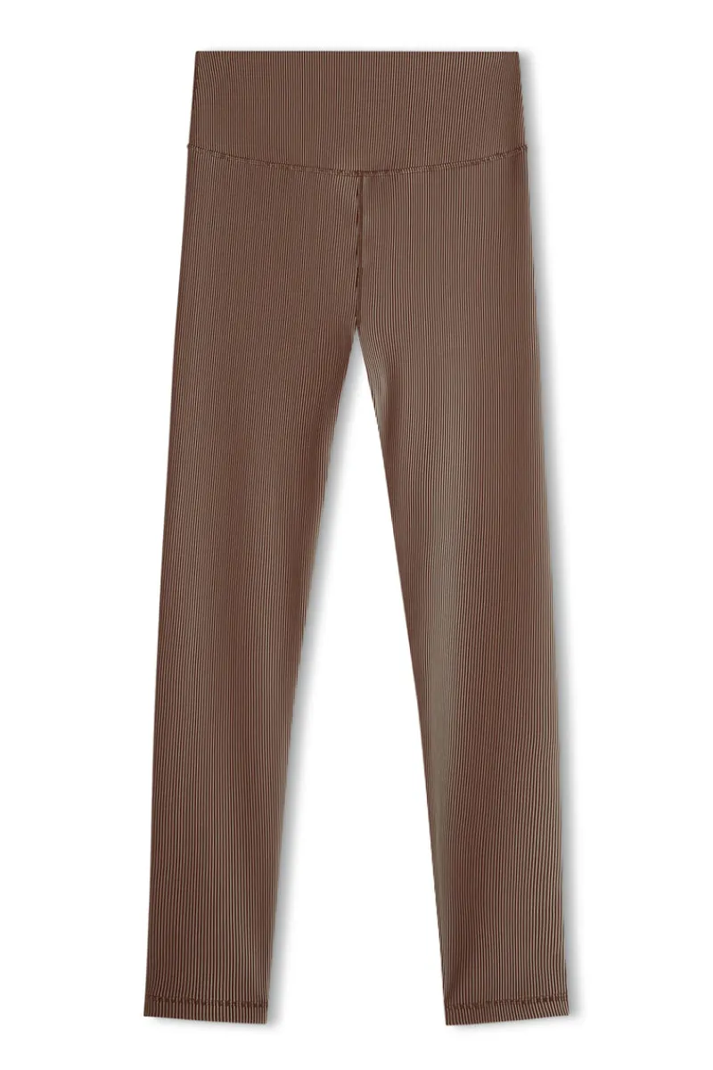Zulu & Zephyr Stripe Rib Legging - Chocolate Online