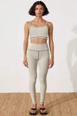 Zulu & Zephyr Stripe Rib Legging - Coconut Cheap