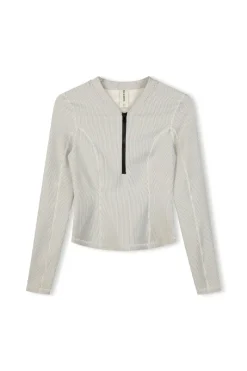 Zulu & Zephyr Stripe Rib Long Sleeve Rash Guard - Coconut Discount