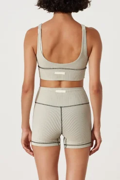 Zulu & Zephyr Stripe Rib Short - Coconut Clearance