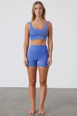 Zulu & Zephyr Stripe Rib Short - Dolphin Blue Fashion