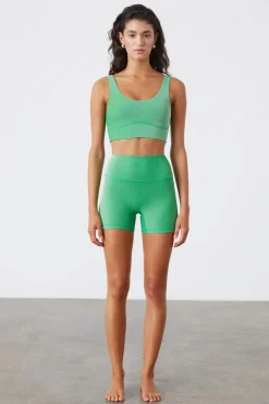 Zulu & Zephyr Stripe Rib Short - Parrot Green New