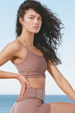 Zulu & Zephyr Stripe Rib Singlet - Chocolate Best