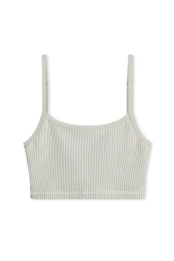 Zulu & Zephyr Stripe Rib Singlet - Coconut Best