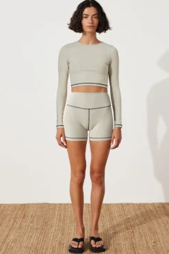 Zulu & Zephyr Stripe Rib Top - Coconut Online