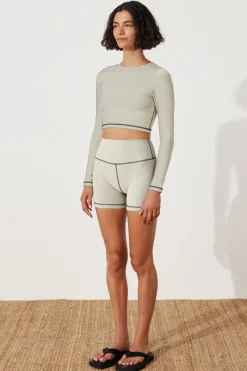 Zulu & Zephyr Stripe Rib Top - Coconut Online