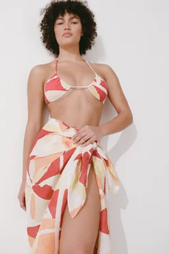 Zulu & Zephyr Sunset Tile Linen Pareo Sale