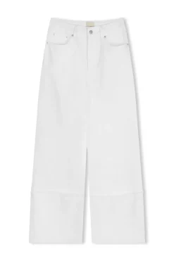 Zulu & Zephyr White Recycled Cotton Relaxed Straight Jean Clearance