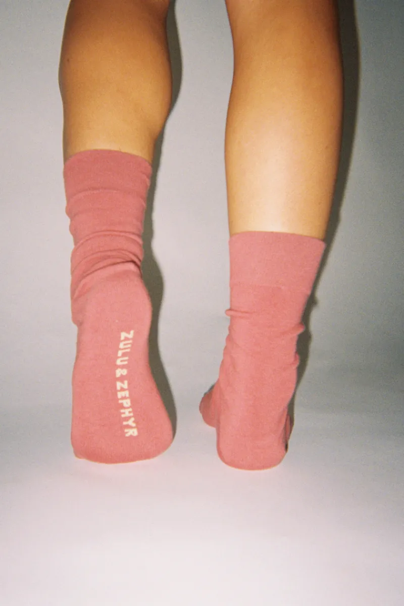 Zulu & Zephyr Logo Sock - Plum Clearance