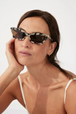 Zulu & Zephyr x Local Supply - Slim Cat Eye Sunglasses - Tortoise Cheap